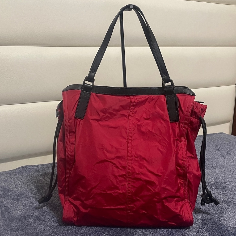 Burberry. Red Nylon Tote Bag - Picture 5 of 15